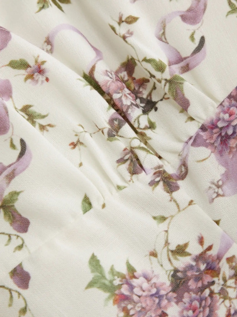 Cider Tie-Back Corset Mid Rise Floral Purple White Sleeveless Midi Dress - Picture 5 of 7